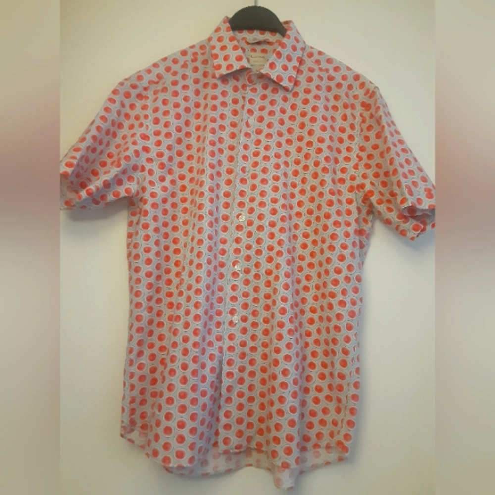 Culturata Men's Print  Shirt,size 16"1/2